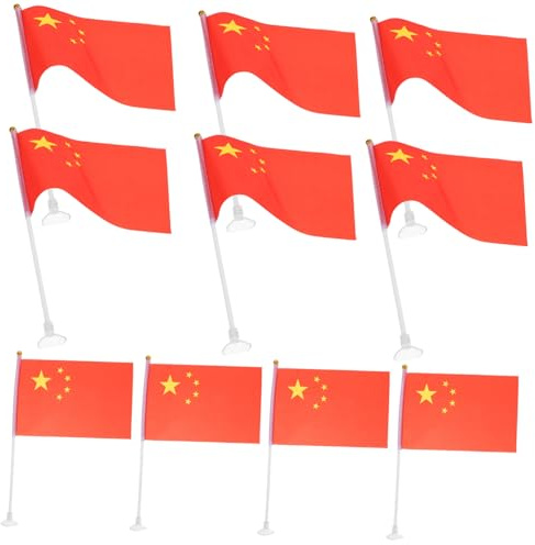 DOITOOL 15 pièces Hampe Drapeau avec Ventouse Plastique Support Portable pour Fenêtre de Voiture Base Adhésive Blanche Accessoire Décoratif Polyvalent pour Véhicules et Espaces Extérieurs