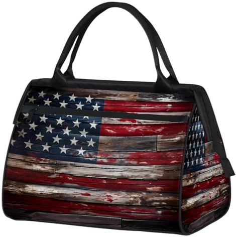 Borsa da palestra vintage americana Flas per uomo e donna, modello Flas USA Flas da viaggio sport borsone impermeabile weekend borsa da notte leggera bagaglio tote