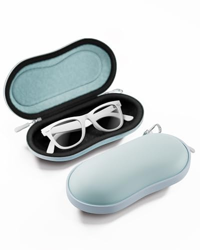 ProCase Étui Lunettes Rigide Antichoc EVA, Boîte à Lunettes de Soleil Légère avec Fermeture Zippée, Mousqueton et Accessoires, Modèle Unisexe
