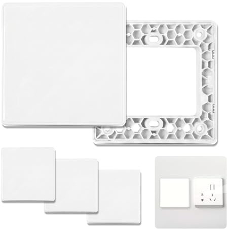 Placa de Pared Ciega 4 Piezas, Tapa de Enchufe Empotrado 86x86mm, Tapa de Interruptor, Tapa de Caja Empotrada Blanca ABS para Enchufes o Interruptores Sin Usar