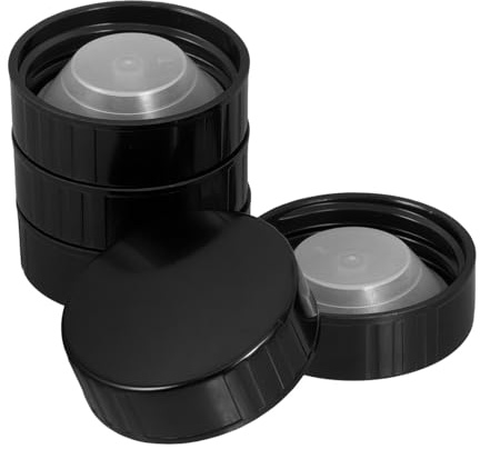 Balacoo 5 Pezzi Tappi di Plastica Neri 38mm per Bottiglie di Vetro Rotondi Chiusura Ermetica e Protezione da Perdite per Growler Bottles