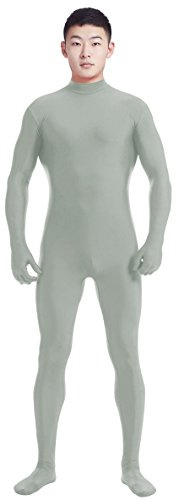 lucky baby store Boys' Men's Adult Mock Neck Full Body Unitard Spandex Zentai Suits Costumes Unitard (XXXL, light gray)