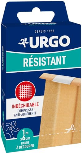 Urgo - Bande à Découper Résistant - Bande En Tissu - Compresse Anti-adhérente - 1m X 6cm