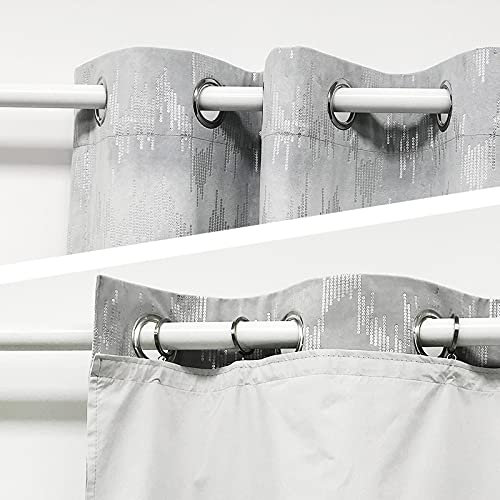 always4u 100% Blackout Curtain Lining Eyelet Odorless Thermal Blackout Linings 1 Pair 64*69Drops for Curtains