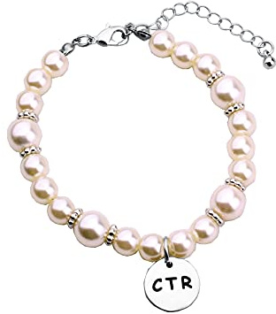 Baptism Gift LDS Baptism Bracelet With White Pearl Beads Choose The Right Gifts (Pearl Bracelet)