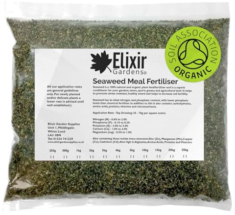 Elixir Gardens | Organic Seaweed Meal Fertiliser/Soil Improver | 500g - 25kg Available in a Bag or Tub | 20kg Bag