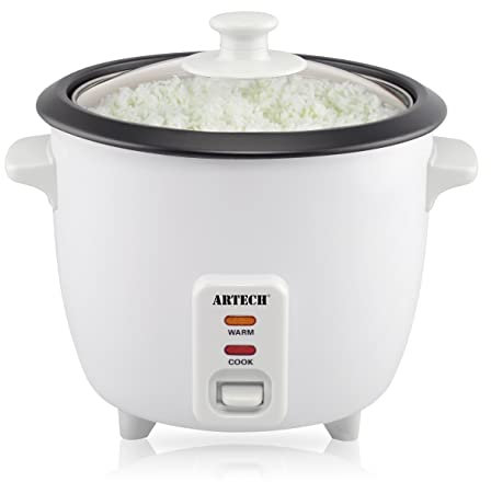 ARTECH Electric Automatic Rice Cooker - 0.8 L Rice Steamer with Keep Warmer Function | 350 W Cooker with Non-Stick Removable Bowl, Measuring Cup & Spoon - Cooks Upto 4 Cups - Suitable for Small Family