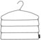 Brabantia - Hosenbügel - rutschfeste Stoffbeschichtung - 4 Stück auf 1 Bügel - Platzsparender Organisator - Soft Touch Garderobenzubehör - Kleiderständer Zubehör - Black/White - 42,5 x 41,5 x 1,5 cm