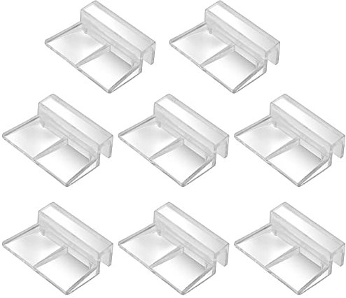 TIESOME 8 mm Aquarium Glasabdeckungsclip, 8 Stück Aquarien Deckelhalterungshalter Klare Acryl Aquarium Deckelclips Universal Deckelclips für randlose Aquarien