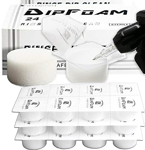 MIUXIA Dip Foam - 24Pcs Dip Cups Rinse Caps Tip Rinse Dip Clean Professional Cartridge Dip Foam Cleaning…