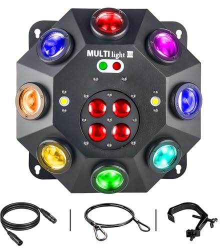 Luz de cabeza móvil, 150 W RGBW 4 en 1 luces LED de escenario para DJ, luces de DJ con rotación infinita y sonido activado para bodas, fiestas de DJ y Live House