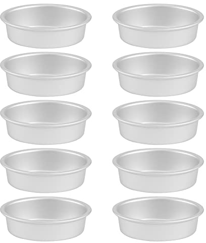 ALOEU 10Pcs Mini Oval Egg Shape Aluminium Alloy Metal Cheese Pan Cake Mold Bread Mould Tart Holder Pudding Jelly Tin