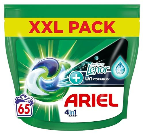 Capsule Detersivo Ariel 4 in 1 + Touch di Lenor Unstoppables - 65 lavaggi