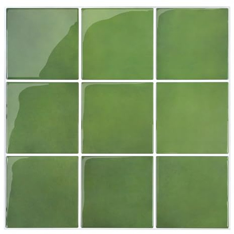 COMSTICKC Più Spessa Piastrelle Adesive Cucina Bagno Verde, 10 Pezzi 30,5 x 30,5 cm, Adesivi per Piastrelle Bagno, Murali 3D Autoadesivo Cucina Decorativi, Impermeabili, Spessore 2,5 mm