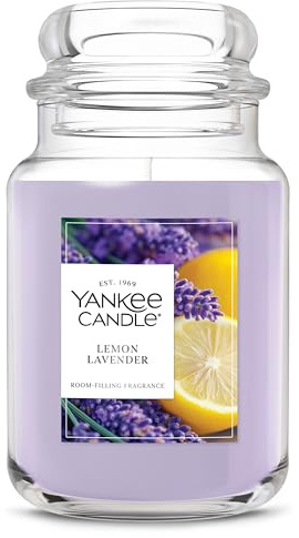 Yankee Candle Lemon Lavender Scented Candle, 22oz Large Jar with up to 150 Hour Burn Time, Giftable, Birthdays