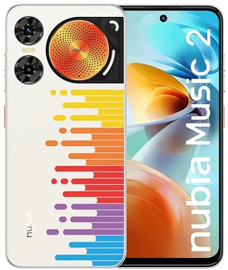 nubia Music 2 Melody Wave - Smartphone Android 14 con Display da 6.7 HD+, Fotocamera 50MP, 8GB RAM (4GB+4GB RAM dinamica), 128GB memoria, Processore Octa-Core, Display 120Hz, Ricarica Veloce 10W