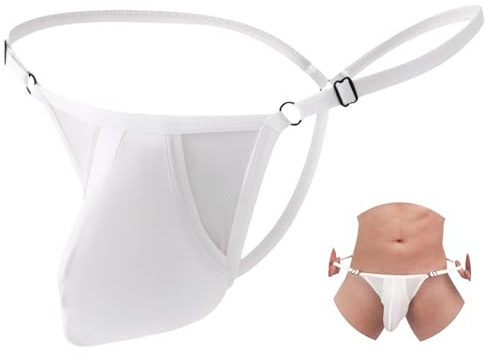 AIEOE Herr sexig tanga justerbar sträng EIS siden underkläder trosor lätt stretch t-byxor S-XL