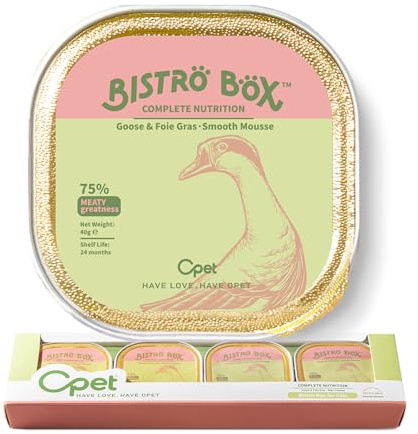 OPET Comida Húmeda para Gatos Natural y Sin Cereales, Mousse con Ingredientes de Ganso Sin Colorantes Artificiales, Paté Suave 40g(Paquete de 4)