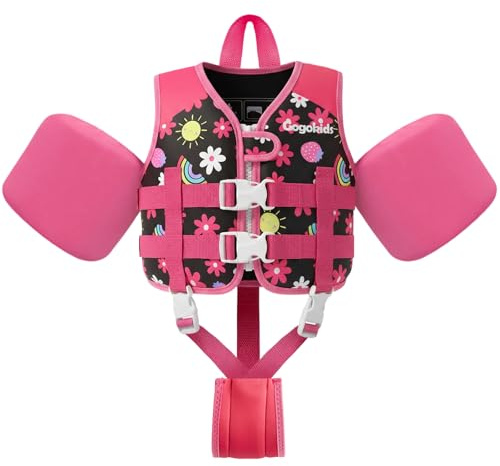 Gogokids Gilet da nuoto per bambini, con braccioli galleggianti, stile giacca da nuoto galleggiante, galleggiante, con cinghie regolabili, per ragazzi e ragazze (2-3 anni/15-19 kg)
