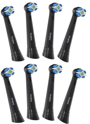 Testine di Ricambio Compatibili con Spazzolino Elettrico Oralb iO Serie 2/3/4/5/6/7/8/9/10, Setole Morbide DuPont per Pulizia Quotidiana Delicata, Facile Installazione, Confezione da 8, Nero