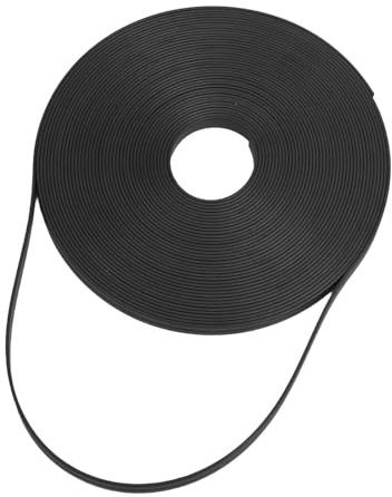 Helilyco Ruban adhésif magnétique pour tableau blanc 6 mm x 8 m, bandes de séparation en PVC noir, lignes et horaires, rouleau réutilisable pour salle de classe, bureau, surfaces métalliques