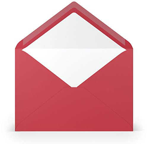PAPERADO 25 Briefumschläge DIN C5 Rot gerippt - 100 g/m² Kuvert Ohne Fenster 15,7 x 22,5 cm - Umschläge mit Nassklebung spitzer Klappe