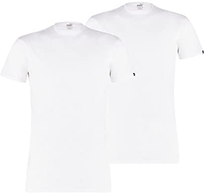 PUMA Homme Puma Lot de 2 T-shirts À Col Rond Basique pour Homme Sous v tements, Blanc., M EU