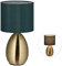 Relaxdays Nachttischlampe Touch dimmbar, moderne Touch Lampe, 3 Stufen, E14, Tischlampe mit Kabel, 33,5 x 18 cm, messing