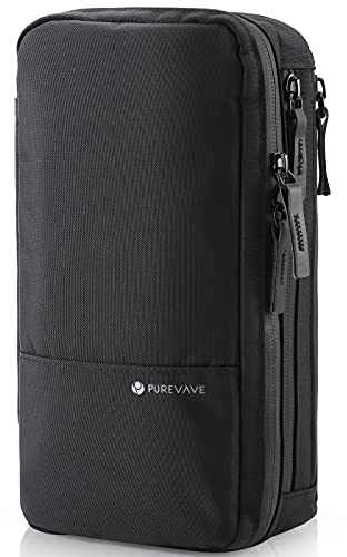 Purevave Compact Mens Toiletry Travel Bag Hanging, Mens Dopp Kit for Travel Waterproof, Wash Pouch Black