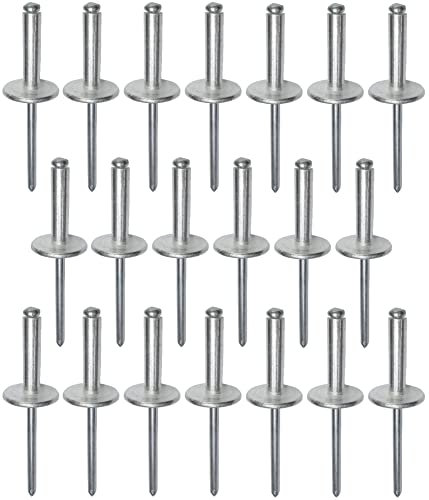 AERZETIX - C48269 - Lot de 20 Rivets aveugles Ø4.8x20mm à tête large 16mm - DIN 7337 C - rivet pop à rupture de tige - en aluminium/acier