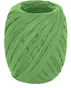 INNSPIRO Papierbast, Grün, 4 mm x 30 m, zum Basteln, Geschenke und Dekorationen