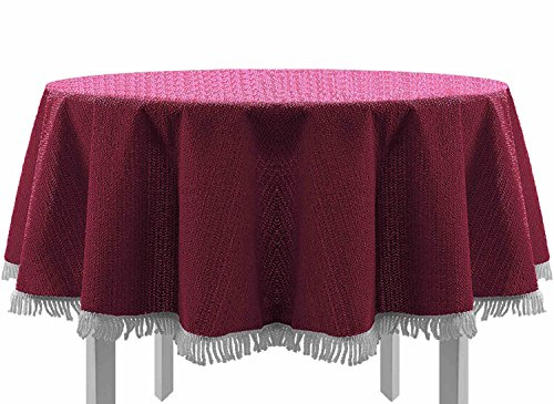 DILUMA | Gartentischdecke Rund 160 cm Bordeaux | Tischdecke für Indoor & Outdoor, Garten, Terrasse, Balkon | Wetterfest, Leicht Abwaschbar, Rutschhemmend