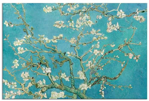 decomonkey - Tableau Acoustique Amandier 90x60 1 Pièce - Impression sur Toile Décoration Maison Isolation Peinture Image Phonique Déco Bureau Panneaux Acoustiques