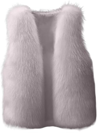 FGVFCS Gilets pour femmes UK Manteaux moelleux d'hiver chauds pour femme Gilet thermique en fausse fourrure Veste sans manches de couleur unie Manteau en velours doux Gilets d'extérieur