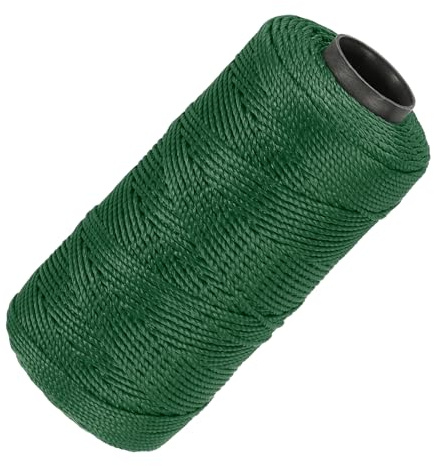 sourcing map Nylon String 3 Strands Twisted Mason Line 1.5mm x 218 Yards Nylon Twine String for DIY Projects, Home Improvement, Gardening, Gift Wrapping, Christmas Party Supplies, Dark Green