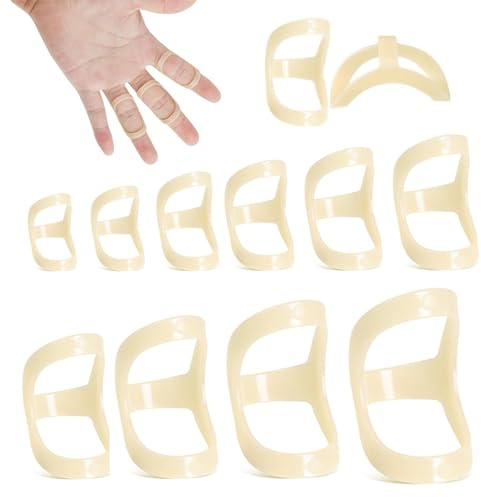 Srvauyea Ensemble de 10 Attelles de Doigt Ovales, Plastique Orthèses de Doigt, Attelle de Doigt à Gâchette pour Offre Soutien et Protection Contre l'Arthrite, le Doigt à Gâchette (10 Tailles, 4-13)