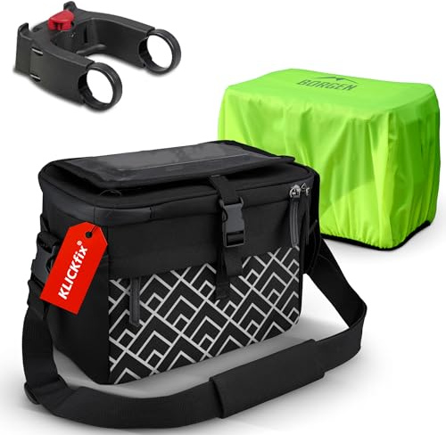 Borgen Bolsa Manillar KLICKfix Smartphone - 6 L Repelente al Agua y espaciosa - Bolsa Manillar Bicicleta ebike - Bolsa Manillar Bicicleta teléfono móvil