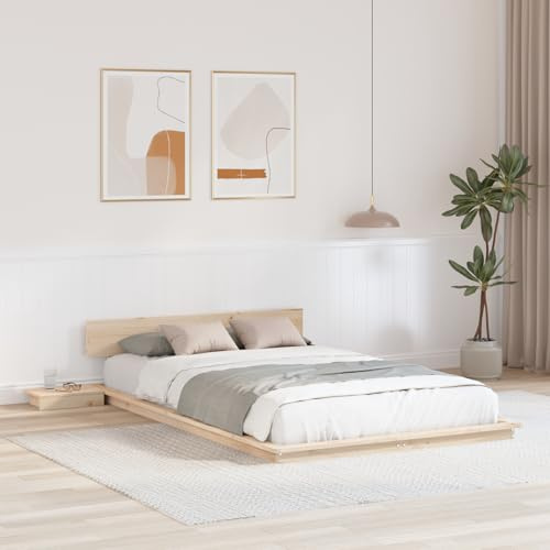 Gecheer Bed Frame Brown 120 x 190 cm Wood Model872410