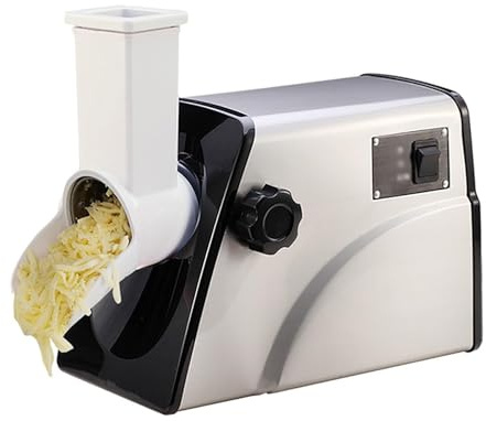 Rallador de queso eléctrico, máquina for ensaladas, 3 cuchillas for desmenuzar rápidamente queso, patatas, cebollas, ajo, pepinos y zanahorias.