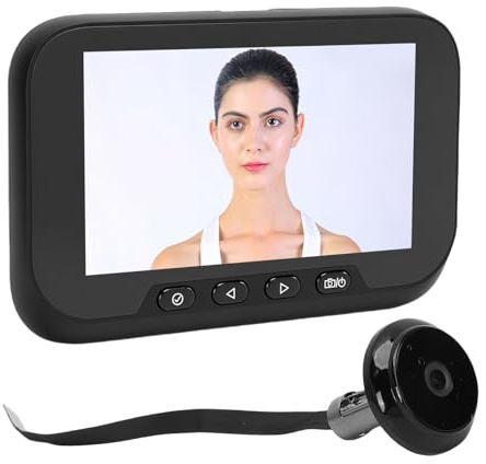 VBESTLIFE Cámara de Mirilla de Vídeo, 4,5 Pulgadas, 1080P HD, Visor de Puerta Digital Gran Angular de 135° con Detección de Movimiento PIR, Visión Nocturna, para Seguridad en el Hogar