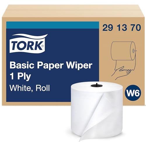 Tork Basic Paper Wiper White W6, Roll, 4 x 1150 Sheets, 291370