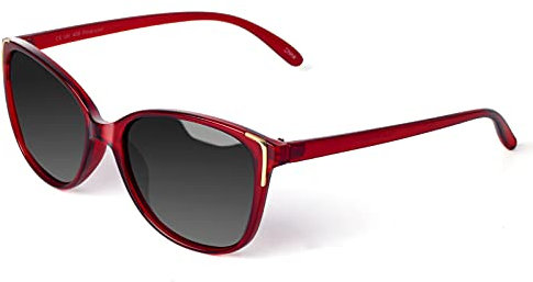 Face Shadow Cat Eye Sunglasses for Women Polarized Fashion Metal Decoration Ultralight UV400 Protection Wine Red