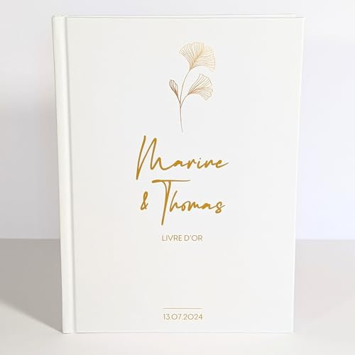 Livre d'or mariage personnalisé | 68 pages, couverture rigide, 24x17cm | Livre d'or personnalisé - Livre d'or pré-rempli - Album de mariage | TE Whaka
