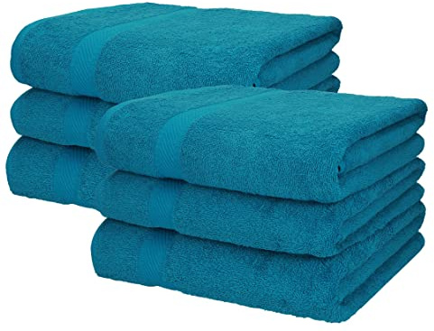 Betz 6 Stück Saunatücher Saunatuch Saunahandtuch Set Palermo 100% Baumwolle Größe 80 x 200 cm Farbe Petrol