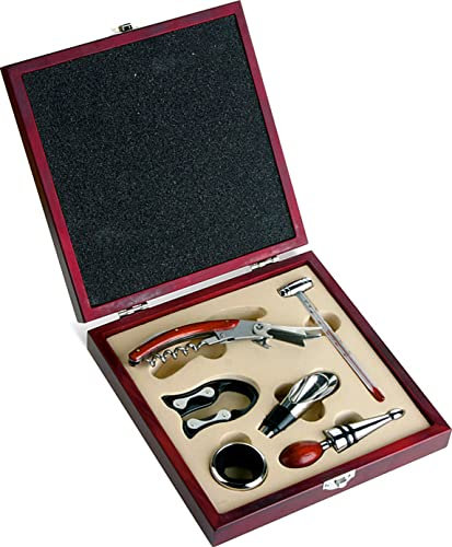 Set da Vino per Sommelier Cavatappi Apribottiglie Elegante Tappo Termometro Bar