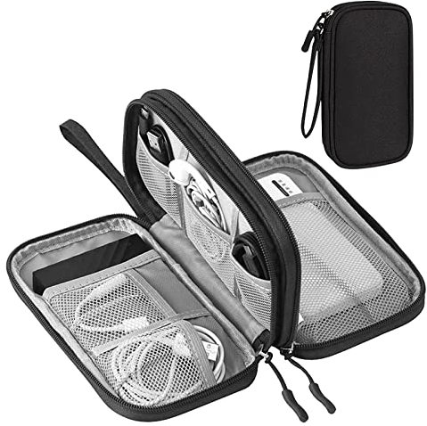 YWKJDDM Kabeltasche, Elektronische Tasche Wasserdicht Kabelorganizer Tasche, Universal Doppelschicht Reise Elektronik Zubehör Tasche für Handy Ladekabel USB Headset Powerbank (Schwarz)