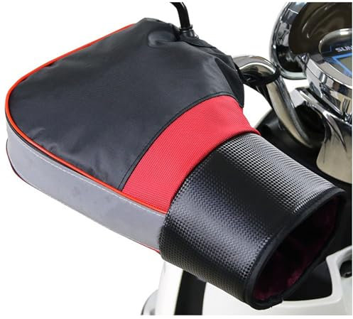 YJZQ Guanti da moto per manubrio di moto, scooter, guanti di protezione, manicotti rimovibili, per sport impermeabile, universale, protezione delle mani, dimensioni 25 x 25 cm, colore: nero