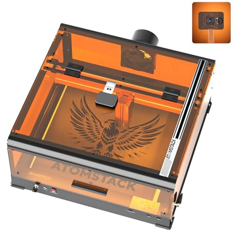 ATOMSTACK A6 Ultra Laser gravyrmaskin med hölje, 6 W lasergravyrmaskin, laserfräs med B3 skyddsbox, förslutning, 600 mm/s hög gravyrhastighet, graveringsområde 370 x 310 mm