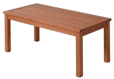 Spetebo Beistelltisch aus Eukalyptus Holz - 90 x 44 cm - Gartentisch aus 100% FSC Massivholz geölt - Balkontisch Holztisch Loungetisch aus Holz rechteckig massiv