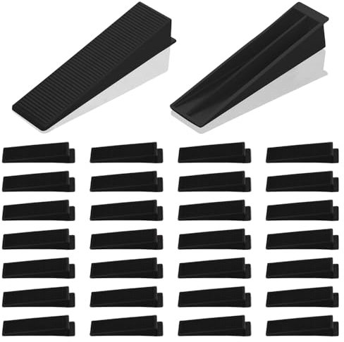 TRKETK 30 Pièces Cales de Panneau de Clôture, Cales en Plastique pour Empêcher les Cliquetis Localisateur d'Insertion de Nivellement de Carrelage Cales de Nivellement de Carrelage (Noir)